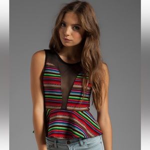 Lulu Striped Peplum Top For Love and Lemons